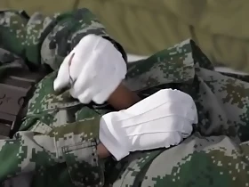 Chinese soldier handjob