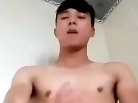 Asian boy jerking