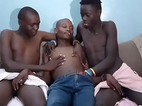 Black African Twinks Barebacking Threesome