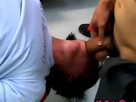 Facialized twink throat fucked by young freaks in threeway