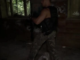 Hot military guy masturbating and cumming after patrol in Ultra HD video
