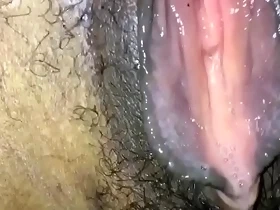 Dripping creampie from Ebony pussy upclose