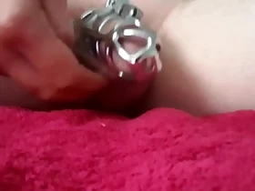 Cumming In Chastity Cage
